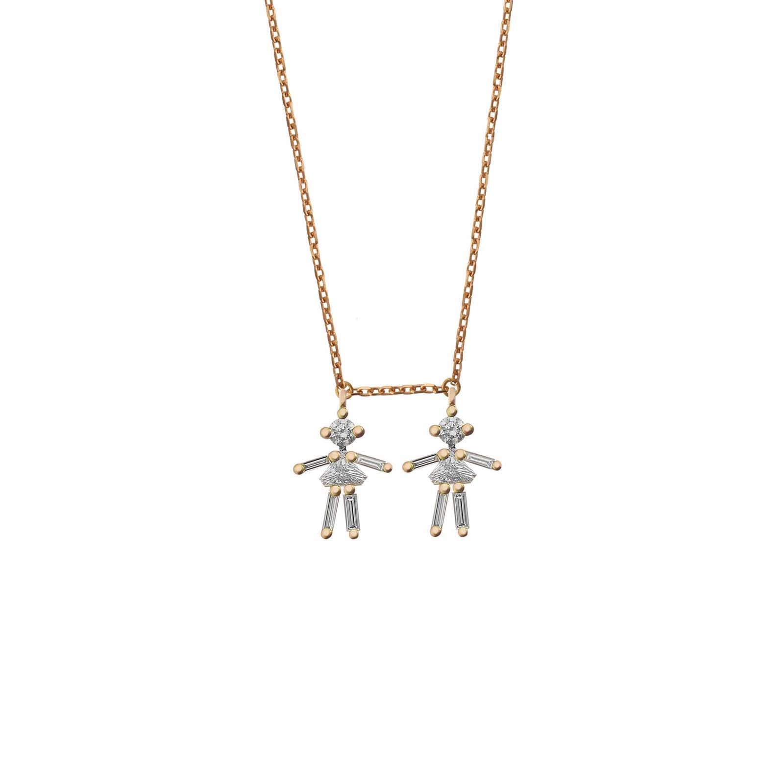 Collier Mini Pendentif Double