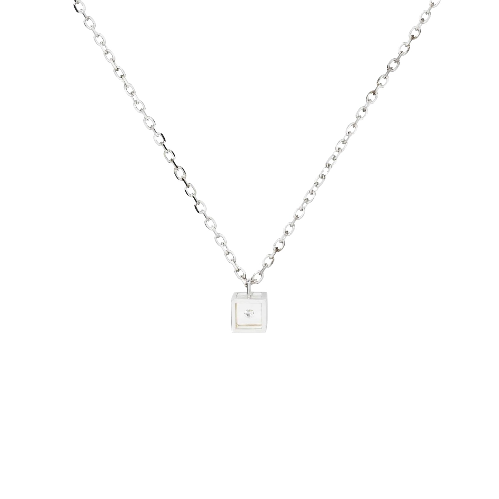 Collier Mini Cube Argent