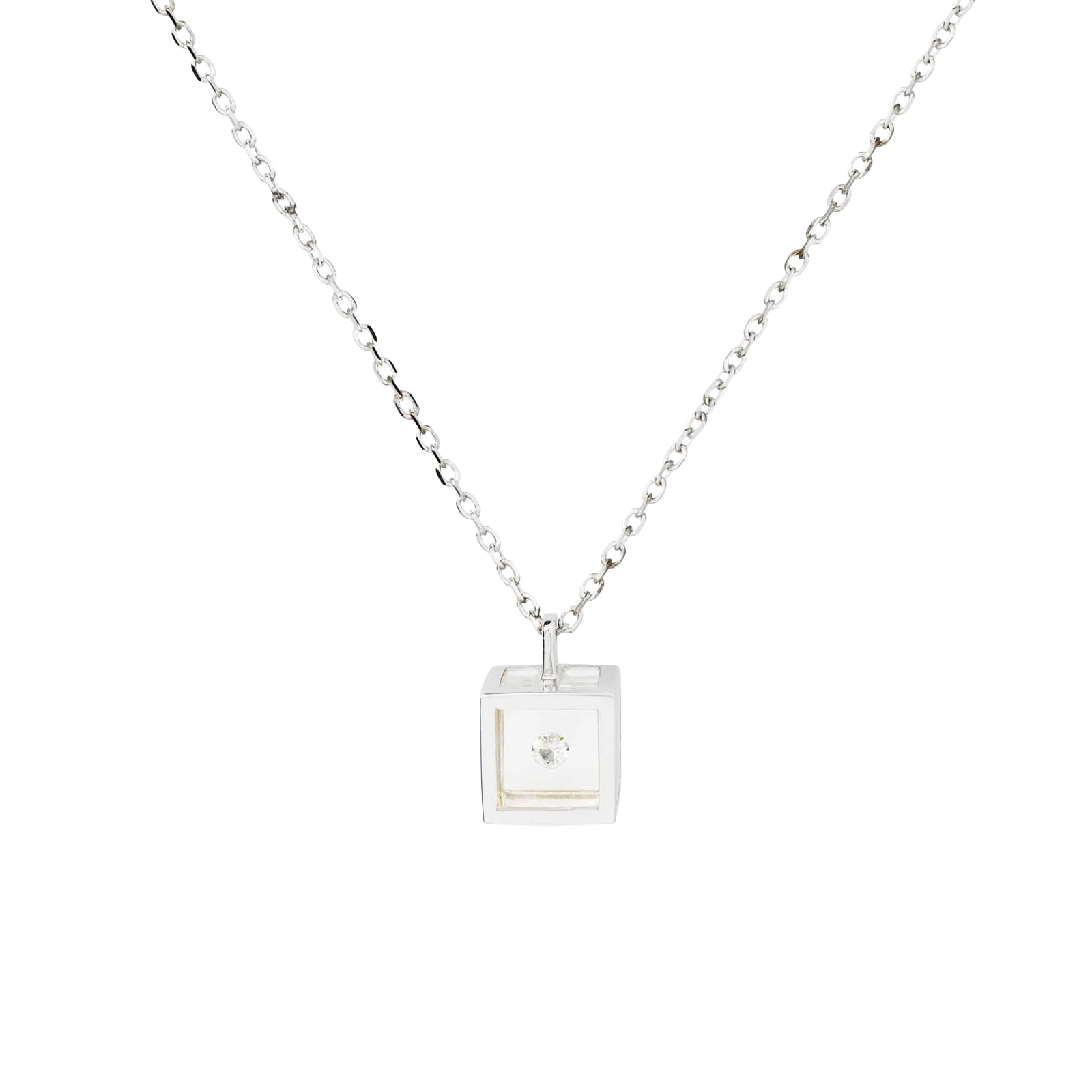 Collier Micro Cube Argent