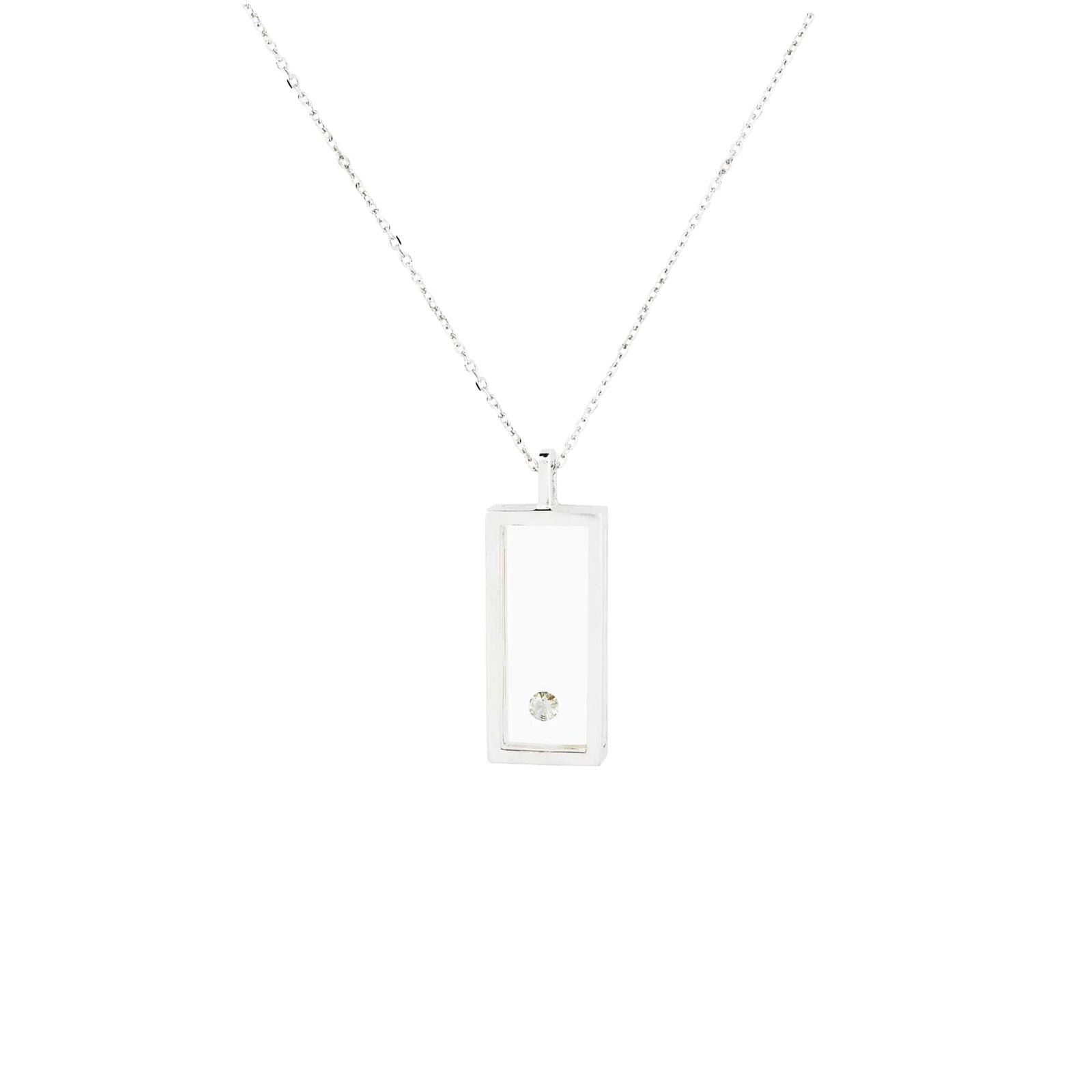 Collier Rectangle Argent