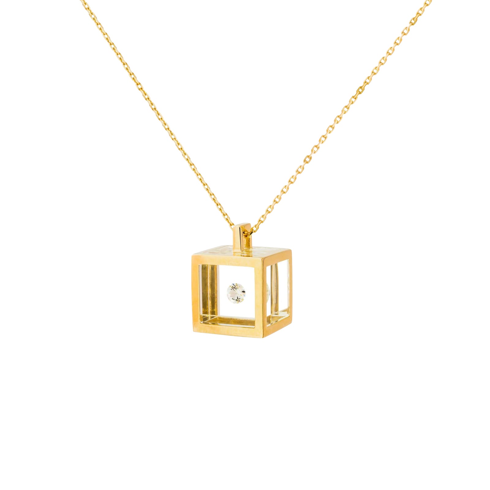 Collier Maxi Cube Or