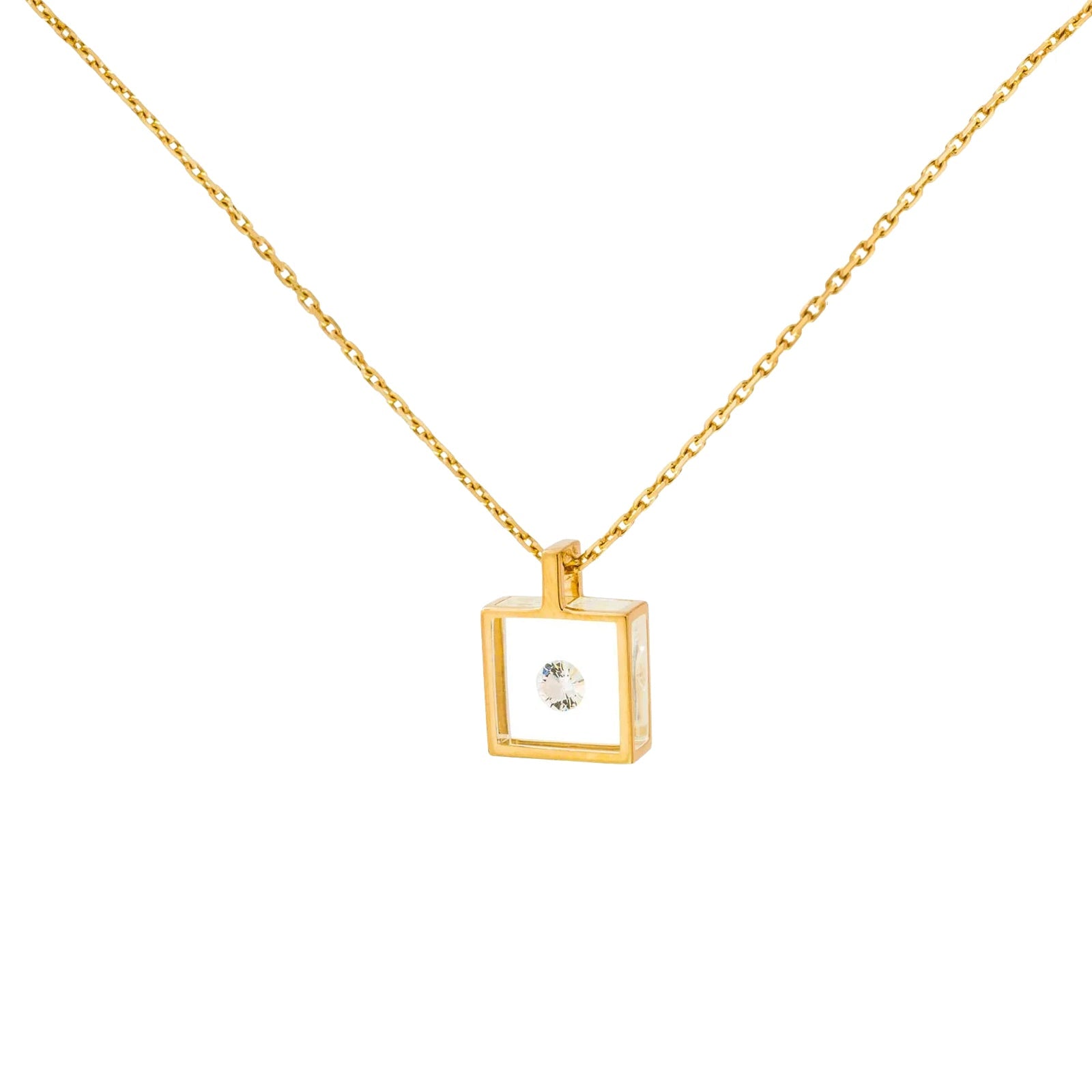 Collier Micro Carré Or